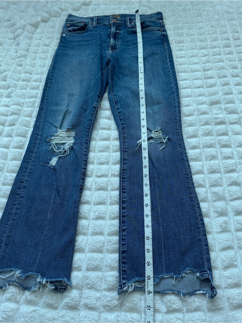 Mother 26 The Insider Crop Step Chew Jeans ~ Dancing On Coals Ankle Distressed - Picture 7 of 11